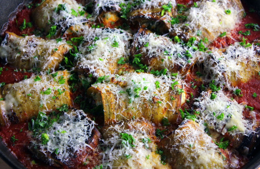 Eggplant Involtini with Ricotta and Tomato Sauce