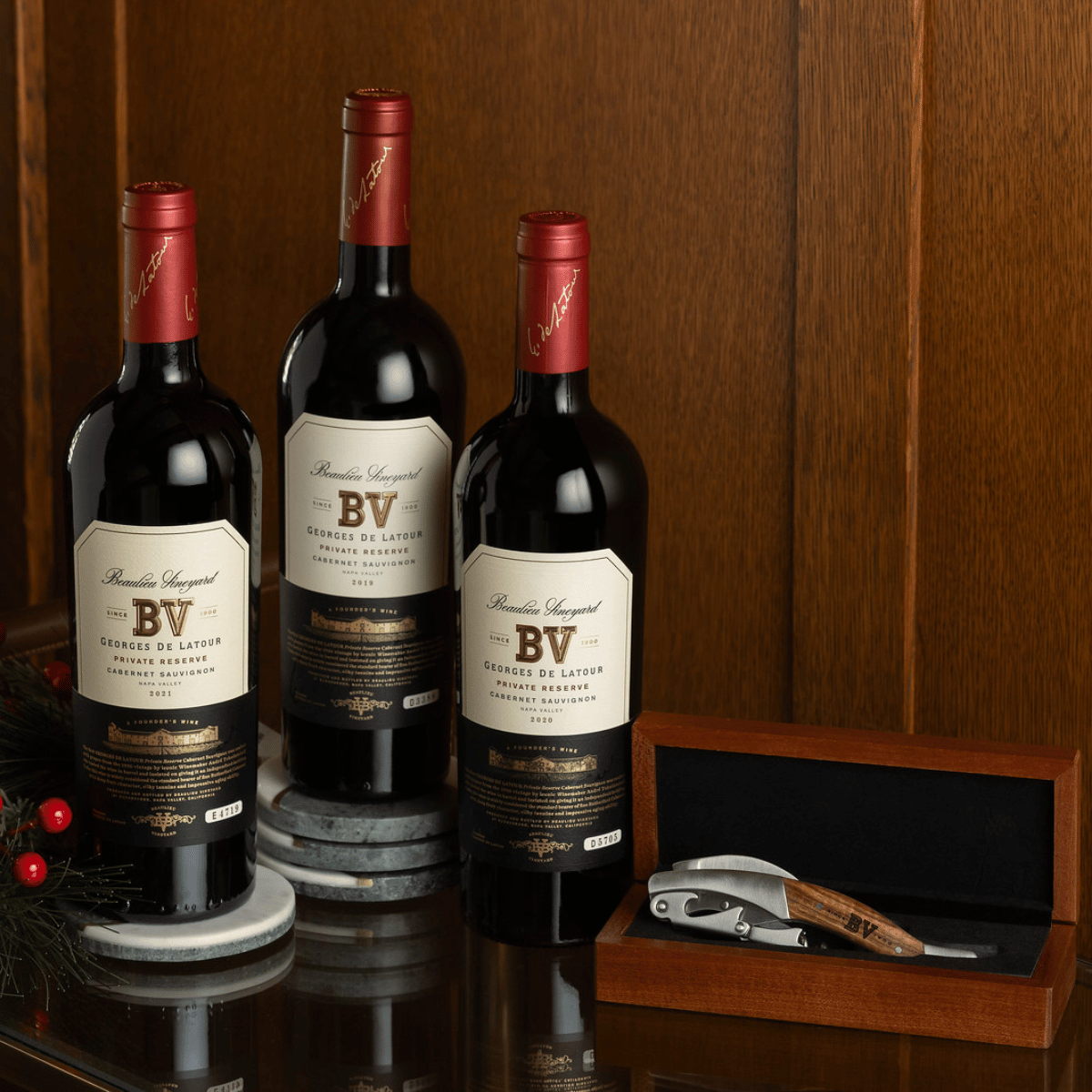 3 bottle Georges de Latour vertical