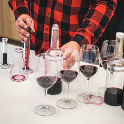 Testing Wine in Laboratory