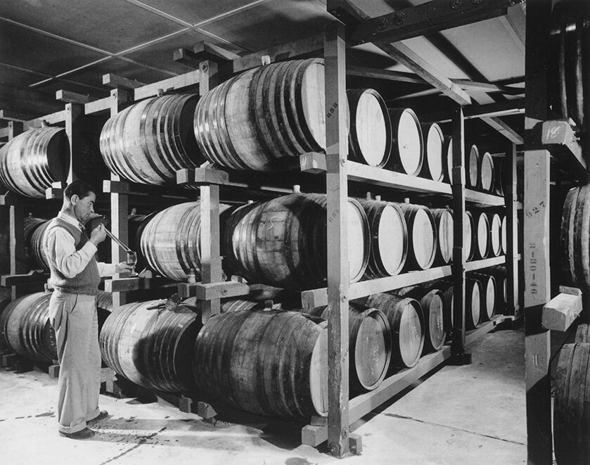 Historic photo of the making of Georges de Latour Private Reserve