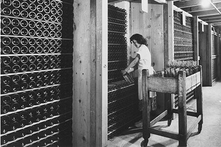 Historic photo of BV wines employee