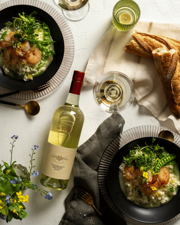 BV Maestro Sauvignon Blanc with Pea Risotto
