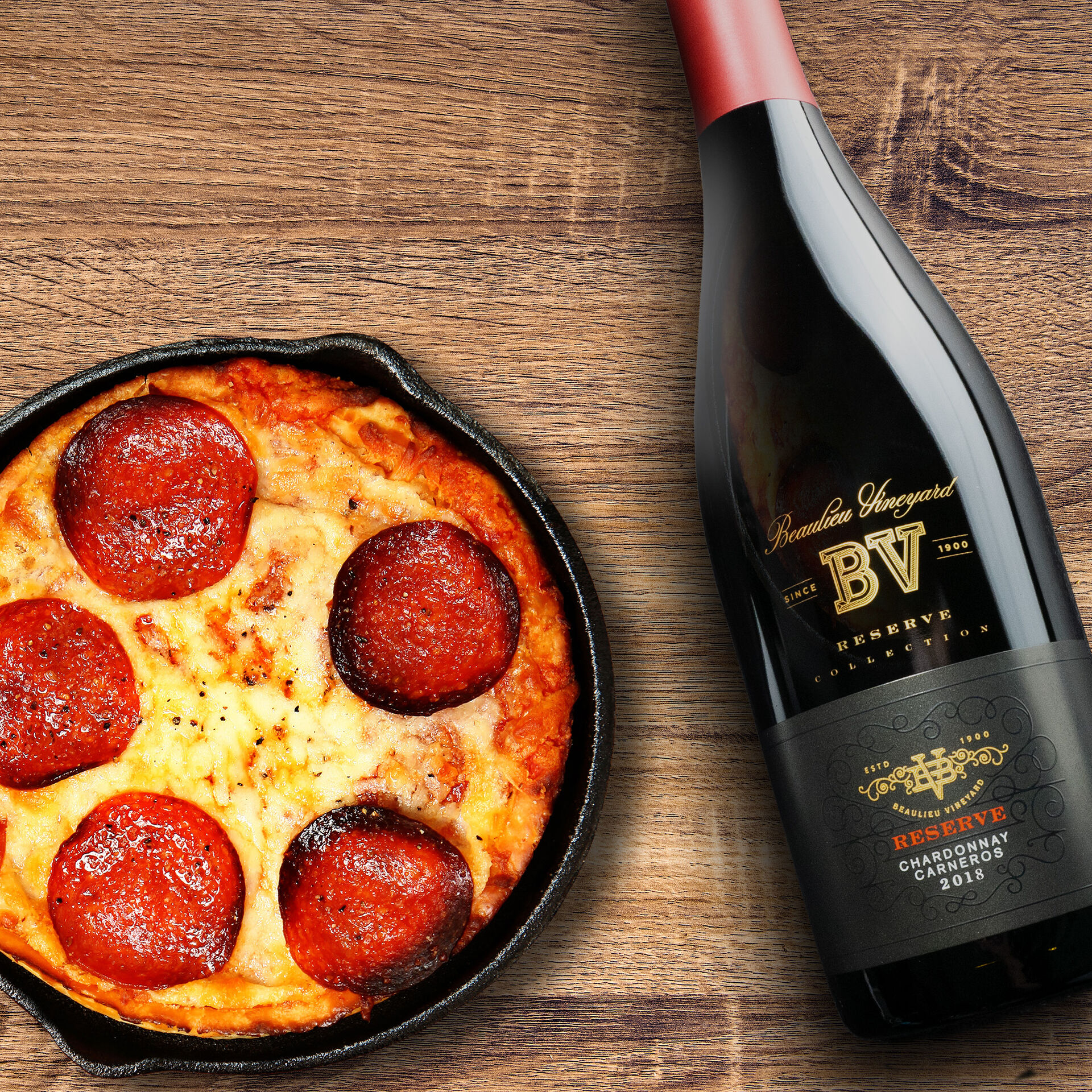 Pizza and 2018 Reserve Chardonnay