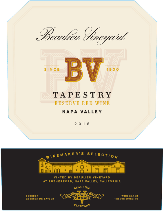 2018 Beaulieu Vineyard Tapestry Reserve Red Wine Napa Valley Front Label