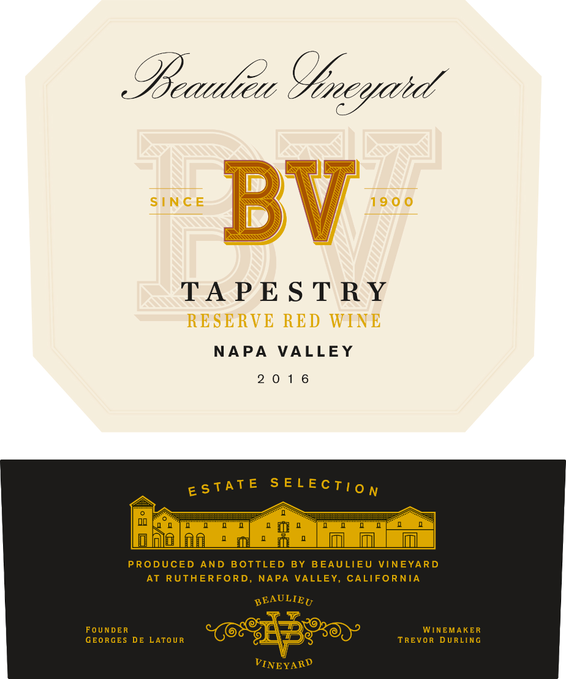 2016 Beaulieu Vineyard Tapestry Reserve Red Blend Front Label