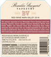 2018 Beaulieu Vineyard Tapestry Reserve Red Wine Napa Valley Back Label, image 3