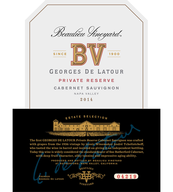 BV 2014 Georges de Latour Cabernet Sauvignon Front Label