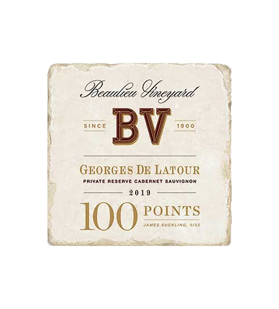 2019 Georges de Latour 100 Point Memorabilia Stone Coaster