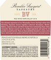 2016 Beaulieu Vineyard Tapestry Reserve Red Blend Back Label, image 3