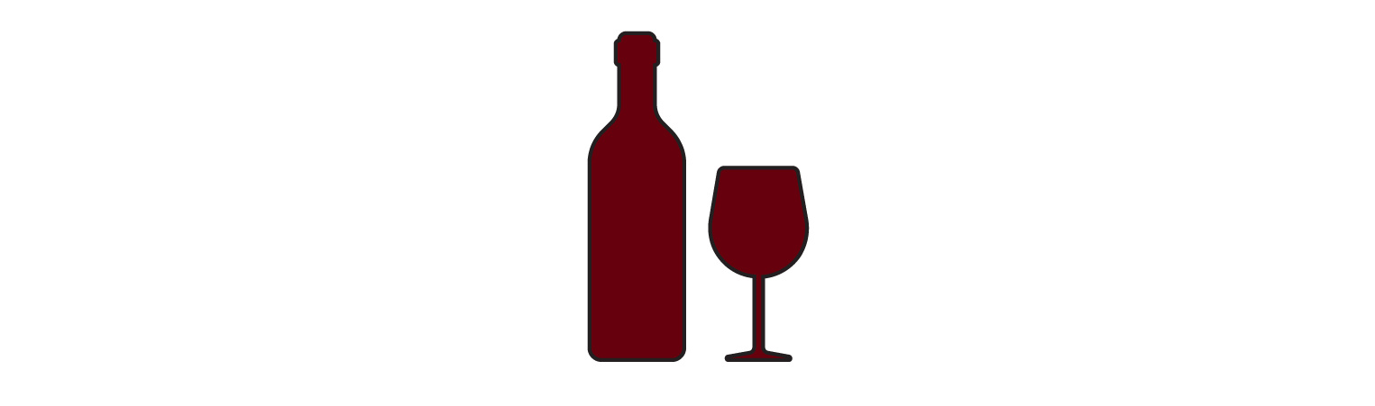 Wine bottle and glass icon